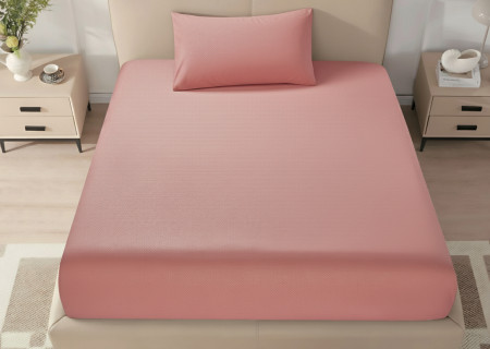 Single Fitted Sheet Set (120×200+40 cm) 2-Pieces set (1PC FITTED SHEET ,1PC PILLOW CASE)