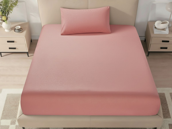 Single Fitted Sheet Set (120×200+40 cm) 2-Pieces set (1PC FITTED SHEET ,1PC PILLOW CASE)