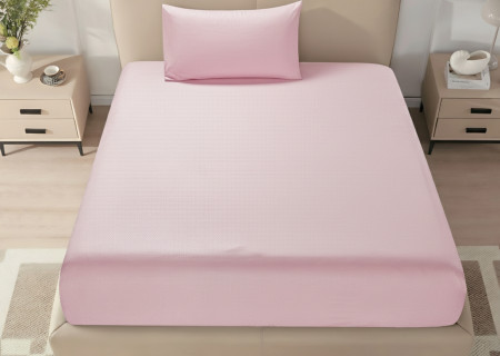 Single Fitted Sheet Set (120×200+40 cm) 2-Pieces set (1PC FITTED SHEET ,1PC PILLOW CASE)