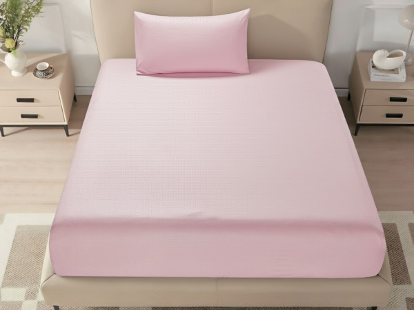 Single Fitted Sheet Set (120×200+40 cm) 2-Pieces set (1PC FITTED SHEET ,1PC PILLOW CASE)