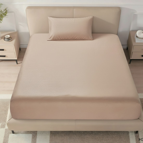 Single Fitted Sheet Set (120×200+40 cm) 2-Pieces set (1PC FITTED SHEET ,1PC PILLOW CASE)