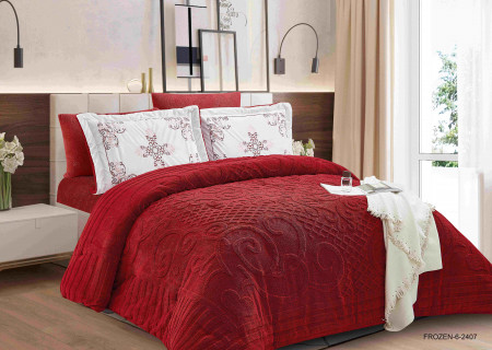 6-Piece Double Winter Comforter Set with Embroidered Pillowcases - Winter Collection