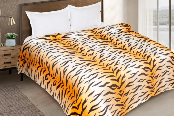 Tiger Printed Soft & Cozy Flannel Fleece Blanket Double Size (200 * 220)