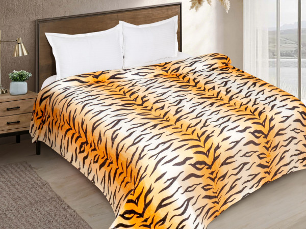 Tiger Printed Soft & Cozy Flannel Fleece Blanket Double Size (200 * 220)