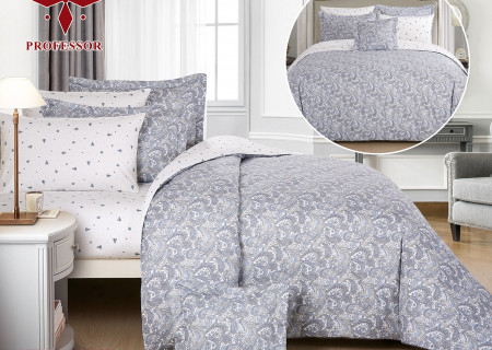 100% PURE COTTON 7PC COMFORTER SET-DOUBLE - SUPERKING SIZE - 240*260