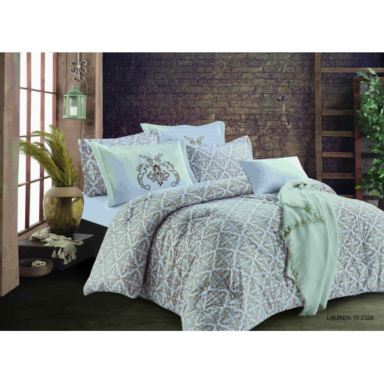 6-Piece Double Super King Size Comforter Set with Embroidered Pillowcases