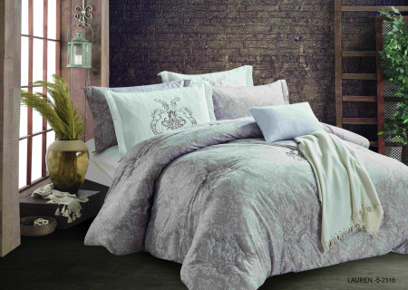 6-Piece Double Super King Size Comforter Set with Embroidered Pillowcases