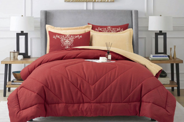 Soft & Cozy 6-Piece Bedding Set with Comforter, Fitted Sheet & Pillow Covers (230x250 cm)