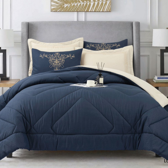 Soft & Cozy 6-Piece Bedding Set with Comforter, Fitted Sheet & Pillow Covers (230x250 cm)