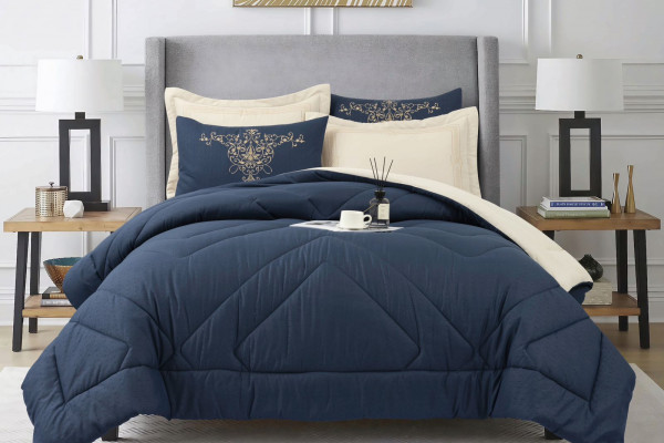 Soft & Cozy 6-Piece Bedding Set with Comforter, Fitted Sheet & Pillow Covers (230x250 cm)