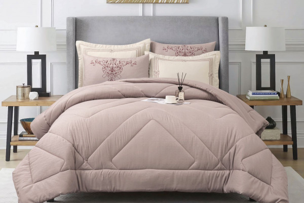 Soft & Cozy 6-Piece Bedding Set with Comforter, Fitted Sheet & Pillow Covers (230x250 cm)