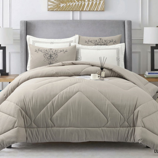 Soft & Cozy 6-Piece Bedding Set with Comforter, Fitted Sheet & Pillow Covers (230x250 cm)
