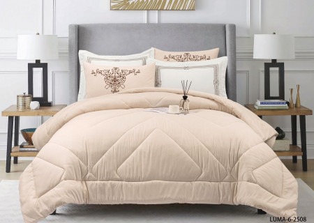 Soft & Cozy 6-Piece Bedding Set with Comforter, Fitted Sheet & Pillow Covers (230x250 cm)