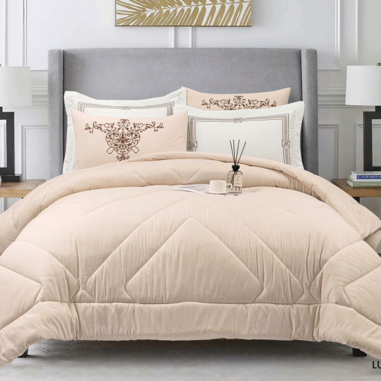 Soft & Cozy 6-Piece Bedding Set with Comforter, Fitted Sheet & Pillow Covers (230x250 cm)