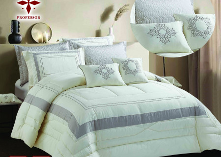 10-Piece Double Super King Size Comforter Set – 100% Cotton Embroidered