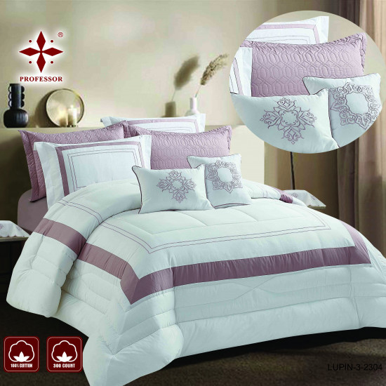 10-Piece Double Super King Size Comforter Set – 100% Cotton Embroidered