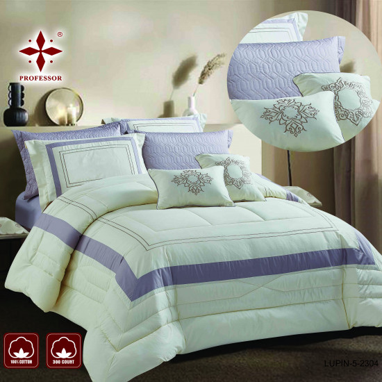 10-Piece Double Super King Size Comforter Set – 100% Cotton Embroidered