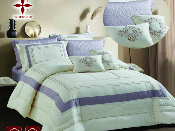 10-Piece Double Super King Size Comforter Set – 100% Cotton Embroidered