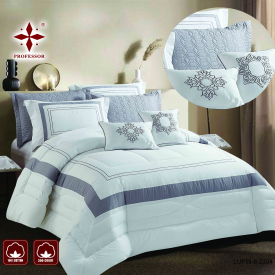 10-Piece Double Super King Size Comforter Set – 100% Cotton Embroidered