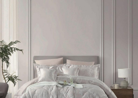 8-Piece Double Super King Size Comforter Set – Jacquard One Side, 100% Cotton Backside