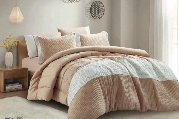 Premium 6-Piece Bedding Set – Comforter, Fitted Sheet & Pillowcases (250x230 cm)