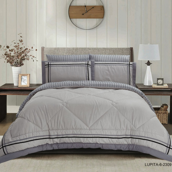 Luxury 6-Piece Bedding Set with Soft Silk-Fill Comforter