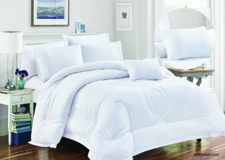 7-Piece Super King Size Comforter Set with Lace Work