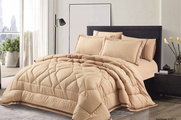 ELITE HOME ULTRA SOFT MICROFIBER 6PCS COMFORTER SET,KING SIZE,GOLD