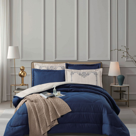 6PCS  Comforter Set with 2 Pillowcases Embroidered