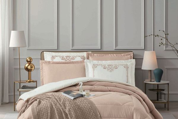 6PCS  Comforter Set with 2 Pillowcases Embroidered