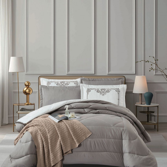 6PCS  Comforter Set with 2 Pillowcases Embroidered