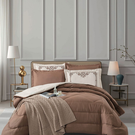 6PCS  Comforter Set with 2 Pillowcases Embroidered