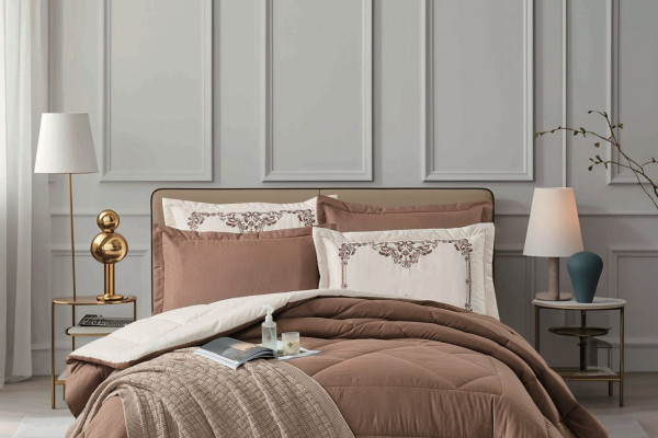 6PCS  Comforter Set with 2 Pillowcases Embroidered