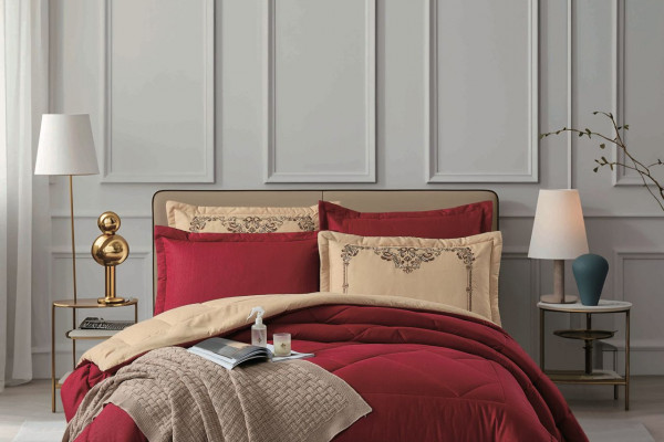 6PCS  Comforter Set with 2 Pillowcases Embroidered