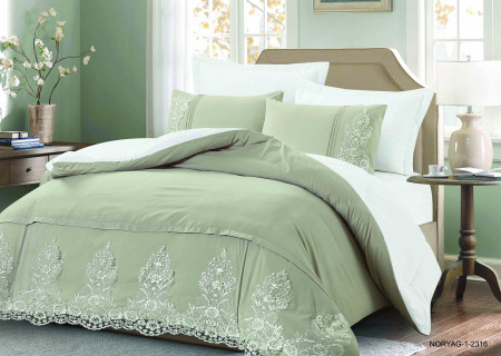 6-Piece Super King Comforter Set with Lace Detail