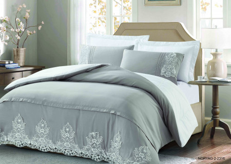 6-Piece Super King Comforter Set with Lace Detail