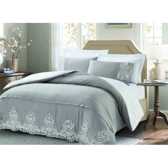 6-Piece Super King Comforter Set with Lace Detail