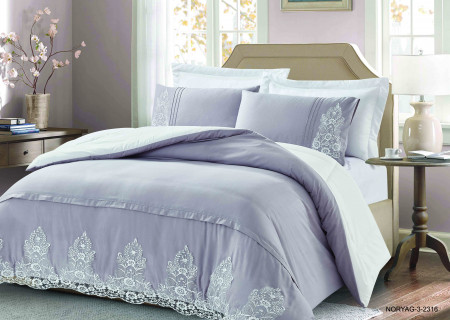 6-Piece Super King Comforter Set with Lace Detail