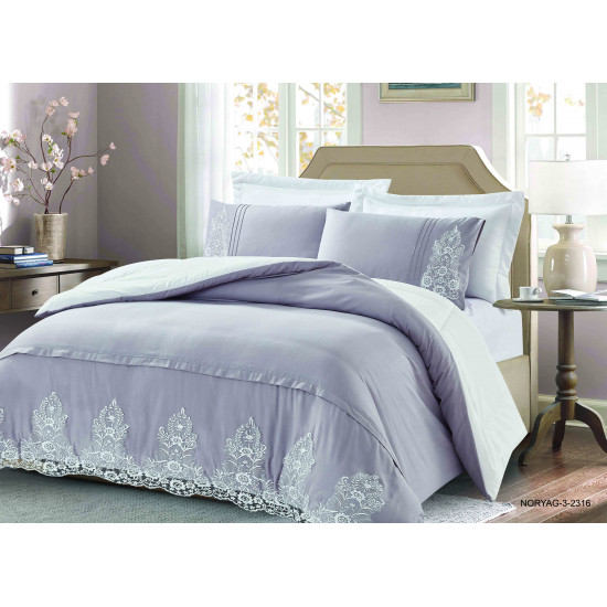 6-Piece Super King Comforter Set with Lace Detail