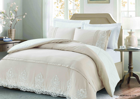 6-Piece Super King Comforter Set with Lace Detail