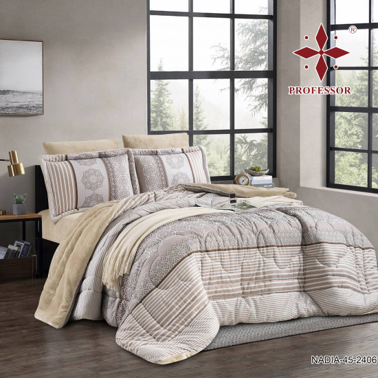 4PC COMFORTER SET-DOUBLE (BLANKET INSIDE - COTTON OUTSIDE)