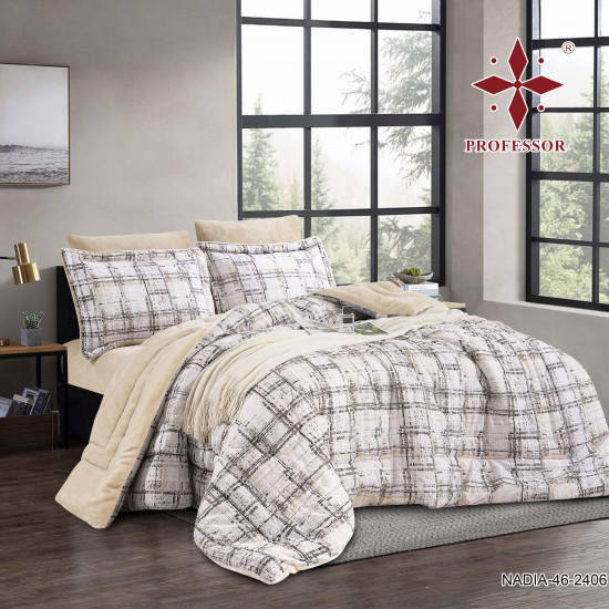 4PC COMFORTER SET-DOUBLE (BLANKET INSIDE - COTTON OUTSIDE)