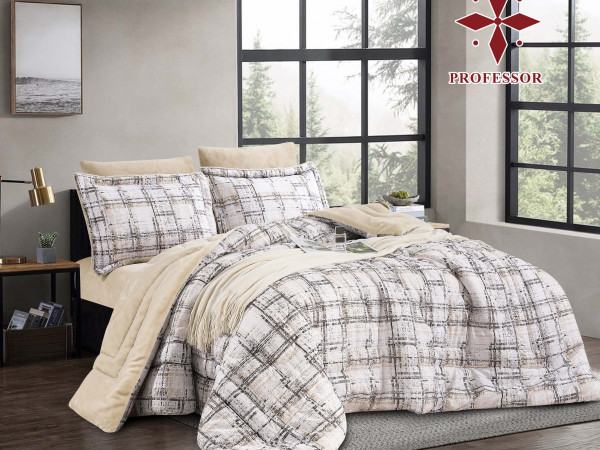 4PC COMFORTER SET-DOUBLE (BLANKET INSIDE - COTTON OUTSIDE)