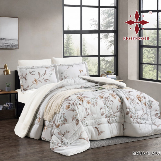 4PC COMFORTER SET-DOUBLE (BLANKET INSIDE - COTTON OUTSIDE)