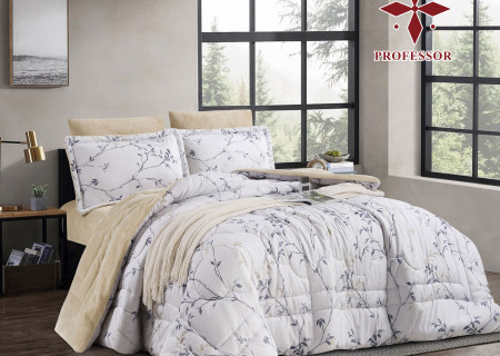 4PC COMFORTER SET-DOUBLE (BLANKET INSIDE - COTTON OUTSIDE)