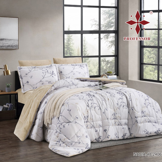 4PC COMFORTER SET-DOUBLE (BLANKET INSIDE - COTTON OUTSIDE)