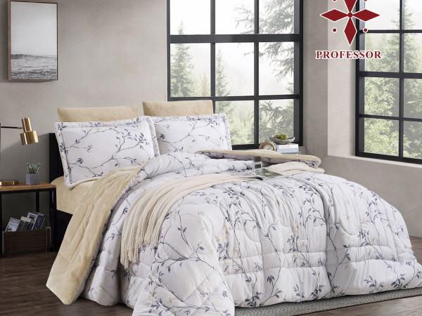 4PC COMFORTER SET-DOUBLE (BLANKET INSIDE - COTTON OUTSIDE)