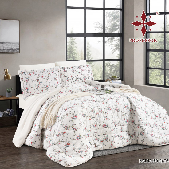 4PC COMFORTER SET-DOUBLE (BLANKET INSIDE - COTTON OUTSIDE)