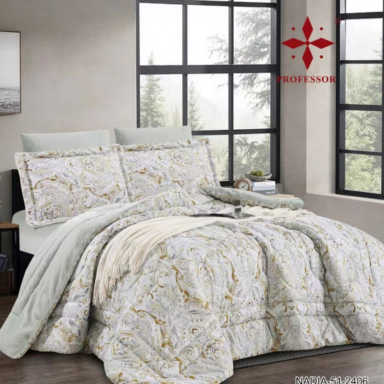 4PC COMFORTER SET-DOUBLE (BLANKET INSIDE - COTTON OUTSIDE)