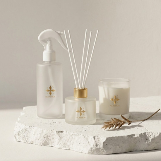 VANILLA Trio Set: Air Freshener, Reed Diffuser, and Candle